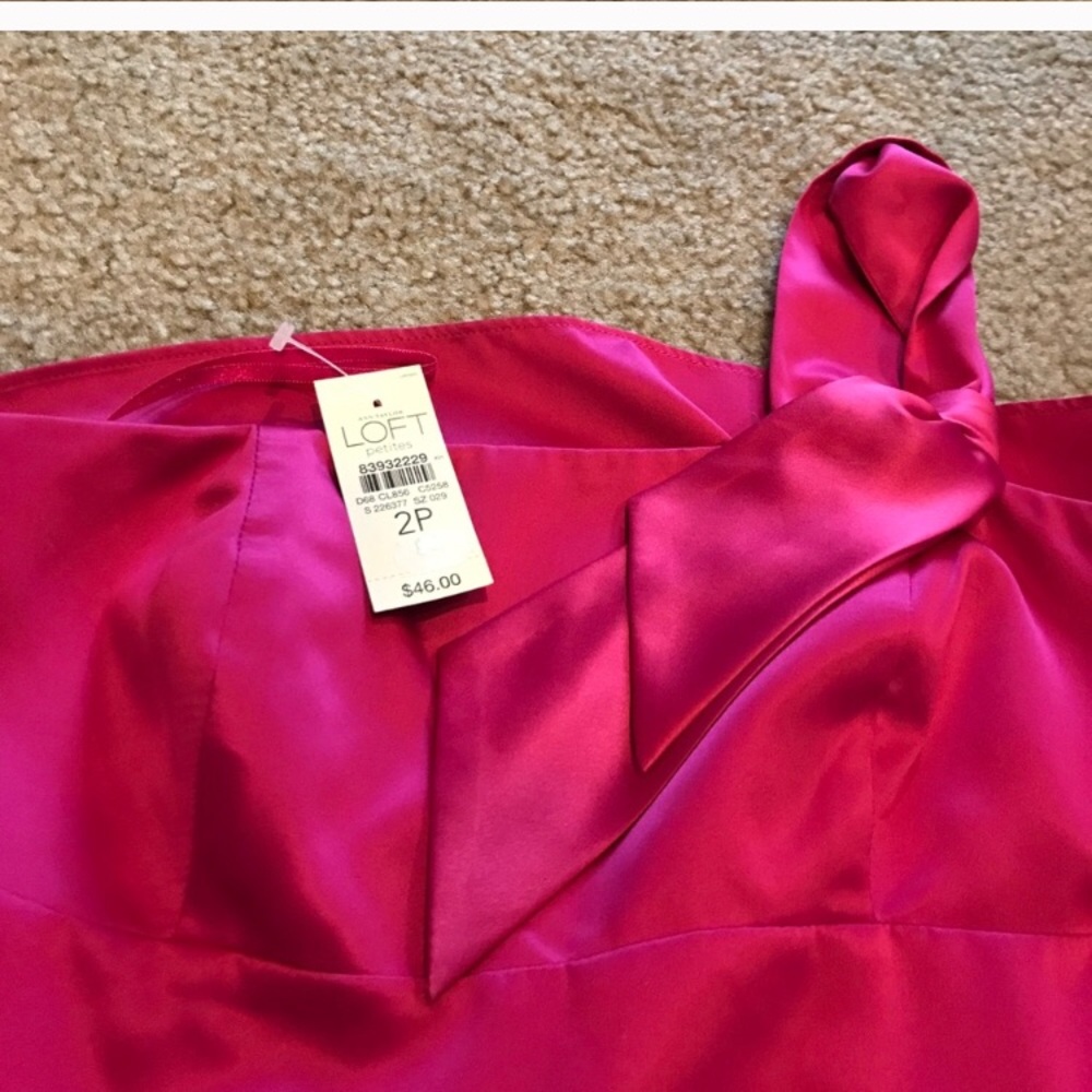 Loft one shoulder top! Hot pink!
